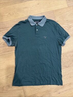 Barbour Green Polo with Grey Trim